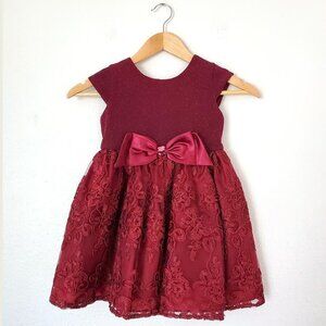 Youngland Girls Red Fancy Dress Flower Girl Dress